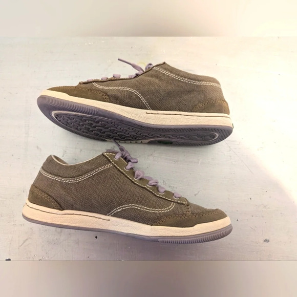 Simple Biodegradable Women’s Canvas  Olive Green eco Sneakers Size 7.5 - Picture 7 of 11
